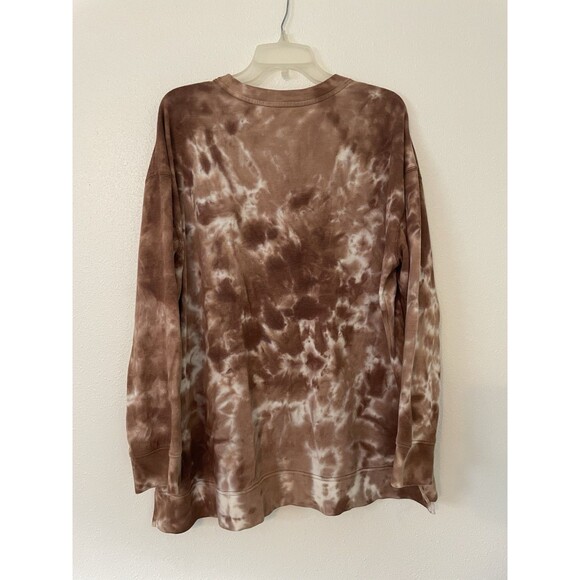 Terra & Sky Brown Tie Dye Pullover Sweatshirt 3/4 Sleeve Plus Size 1X - Picture 2 of 5